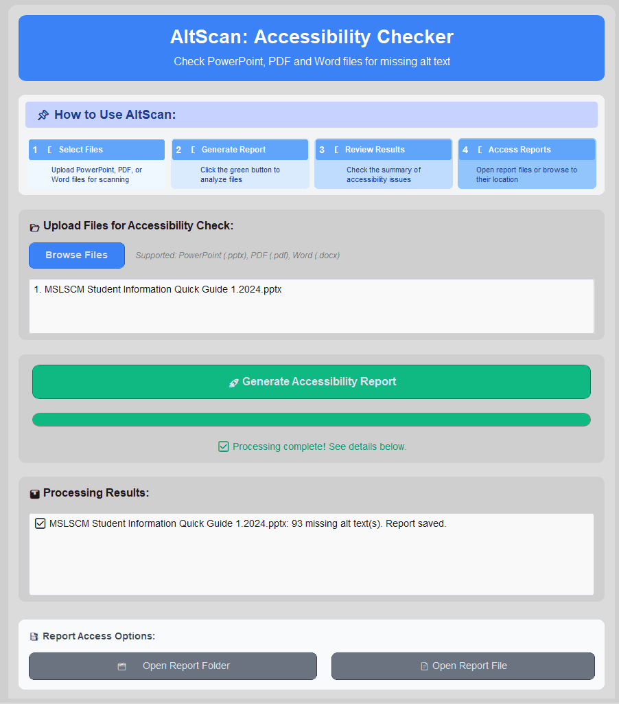 Alt-Scan Accessibility Tool