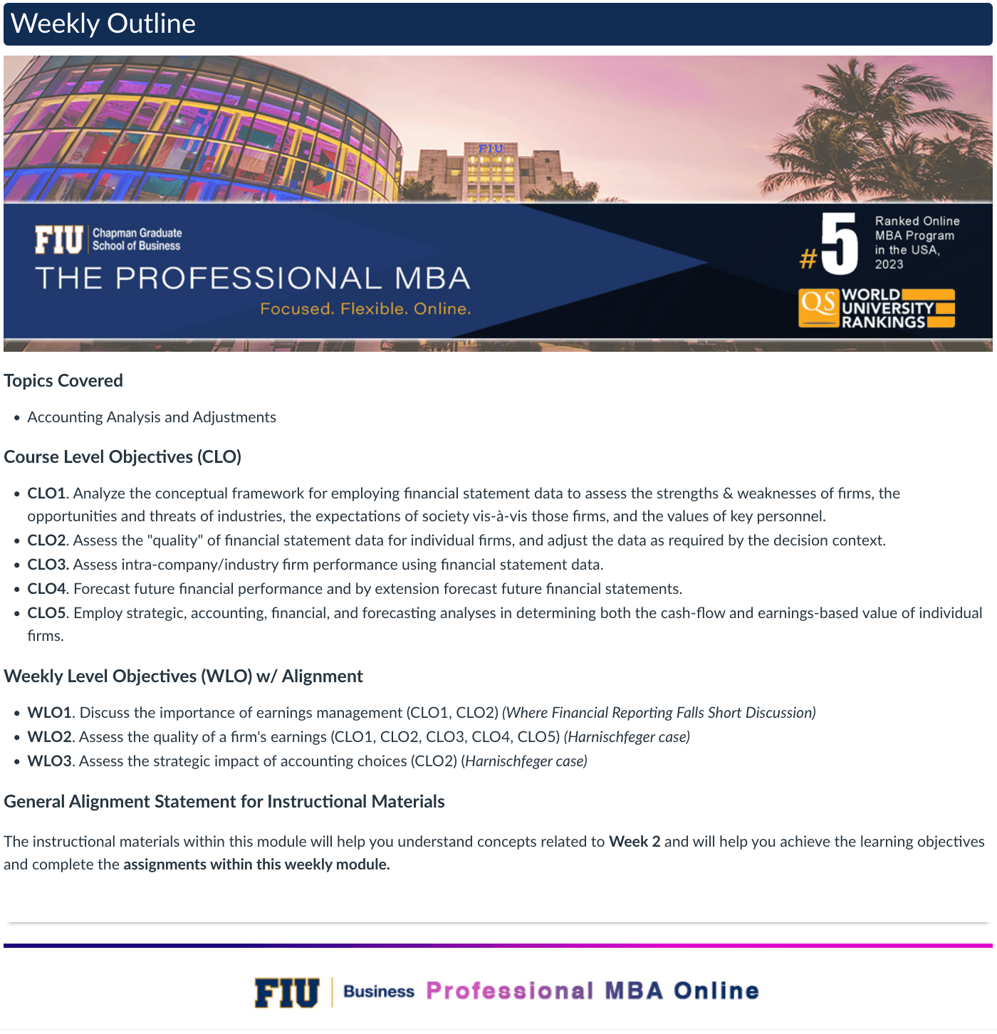 PMBAO Program & CASE Master Template