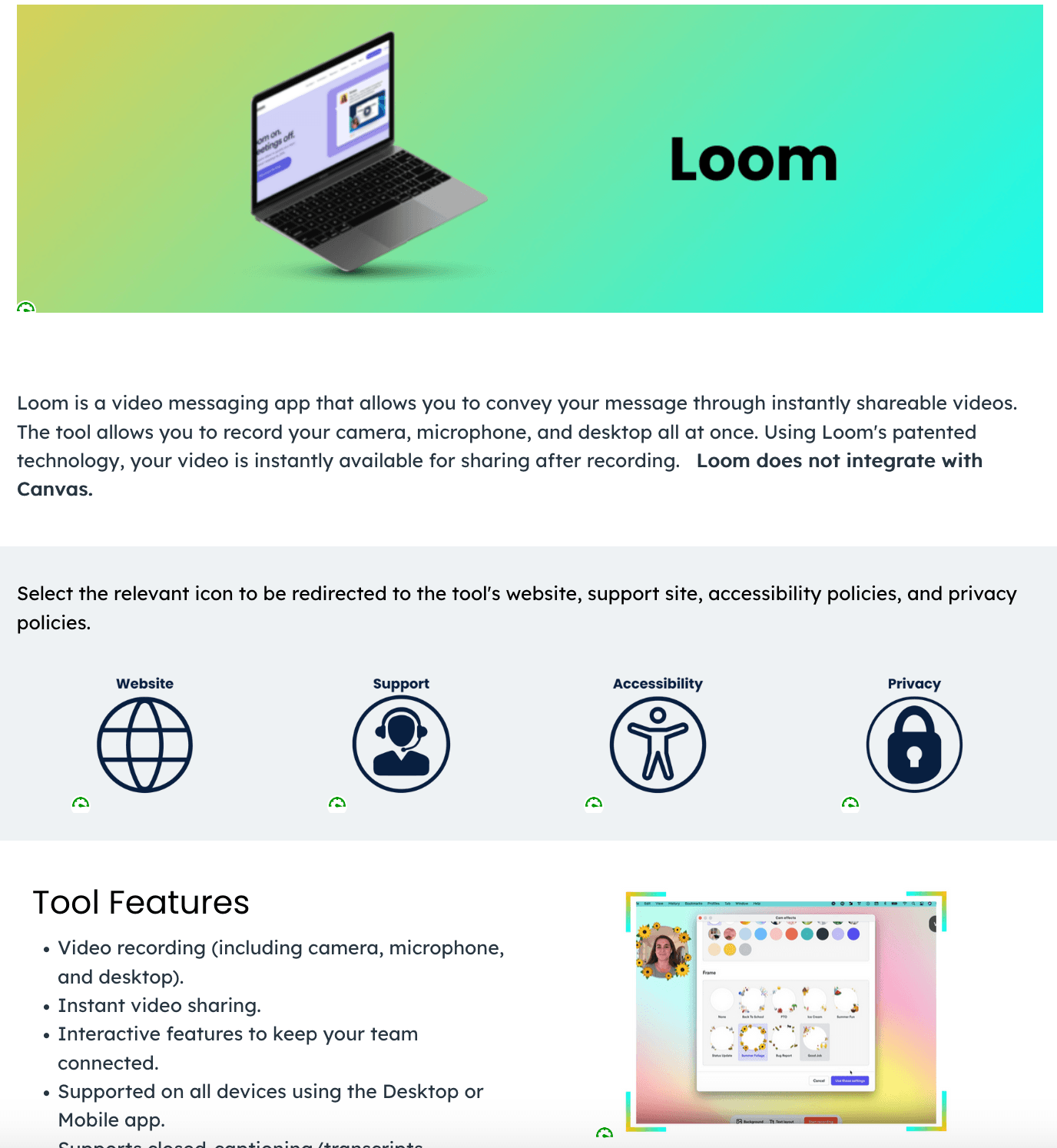 Showcase page snapshot 1
